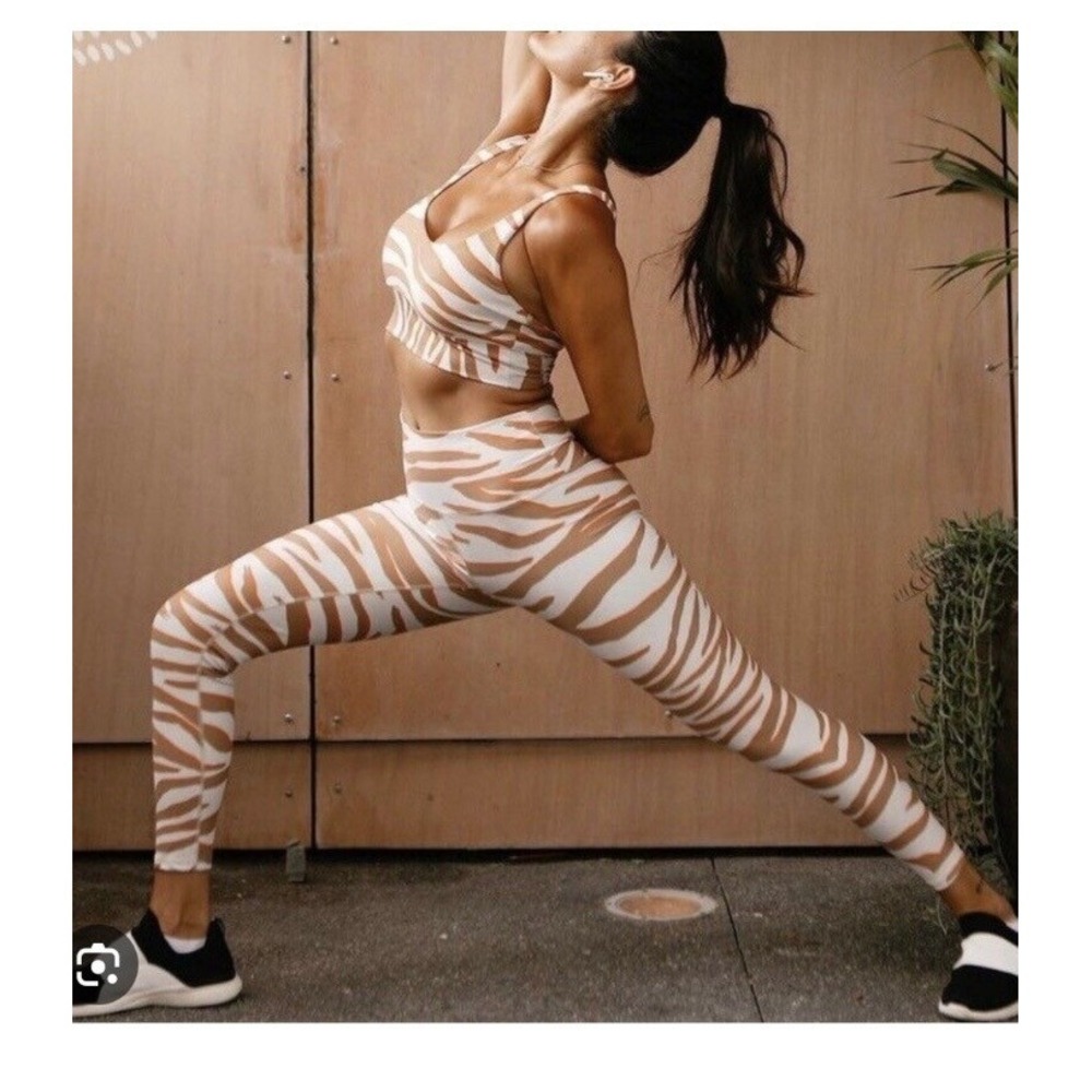 Beach Riot Pastel Cloud Zebra Set Sports Bra Leggings XS/S